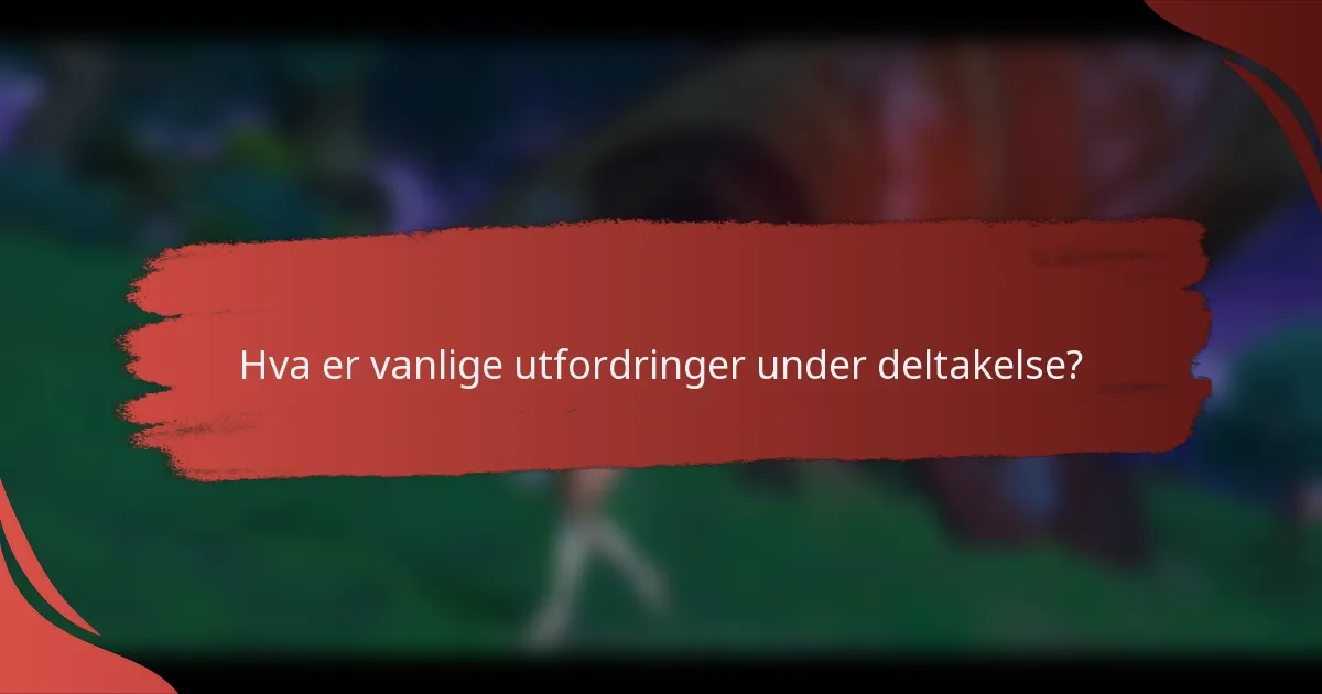 Hva er vanlige utfordringer under deltakelse?